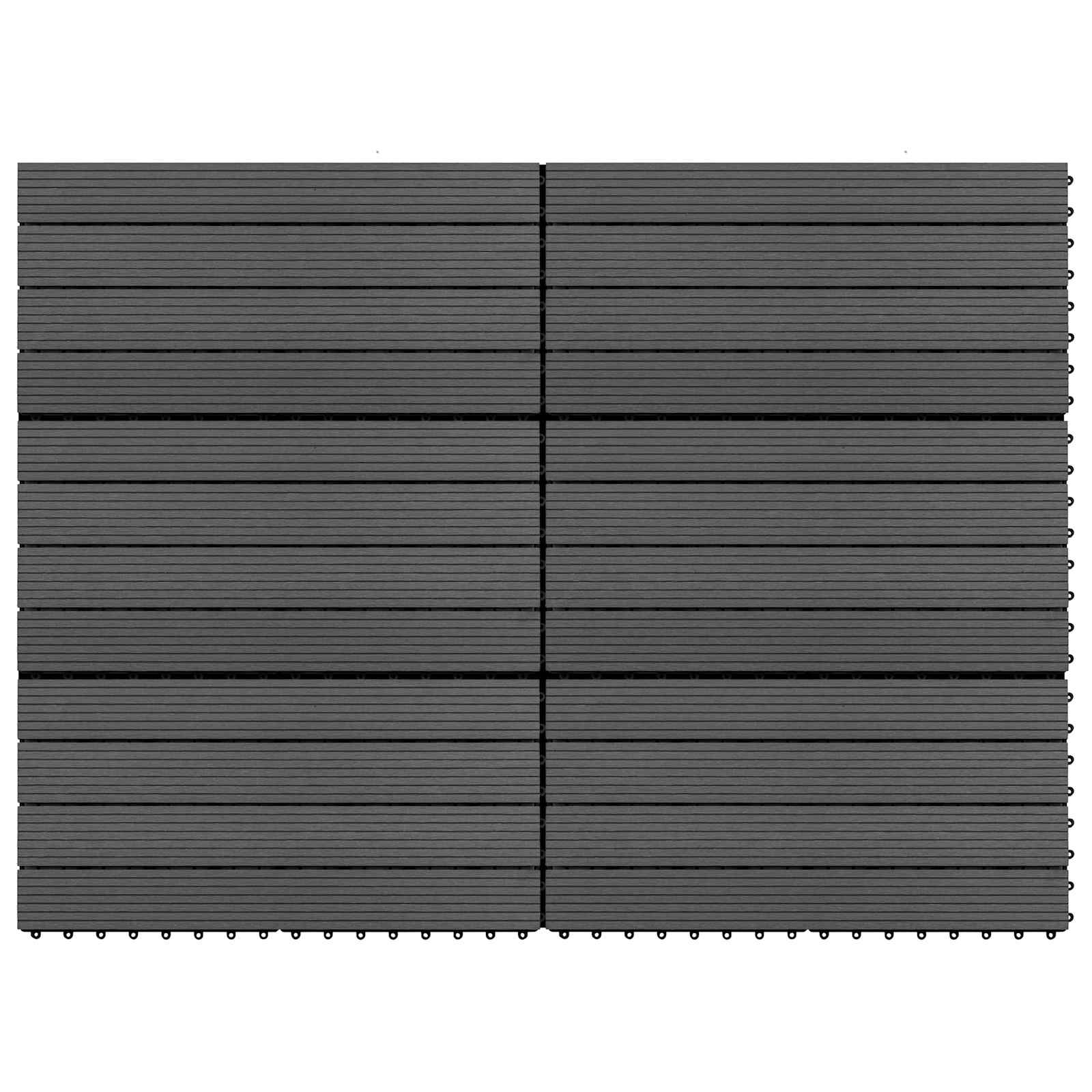 Terrassenfliese 6 pcs Schwarz 60 x 30 cm WPC