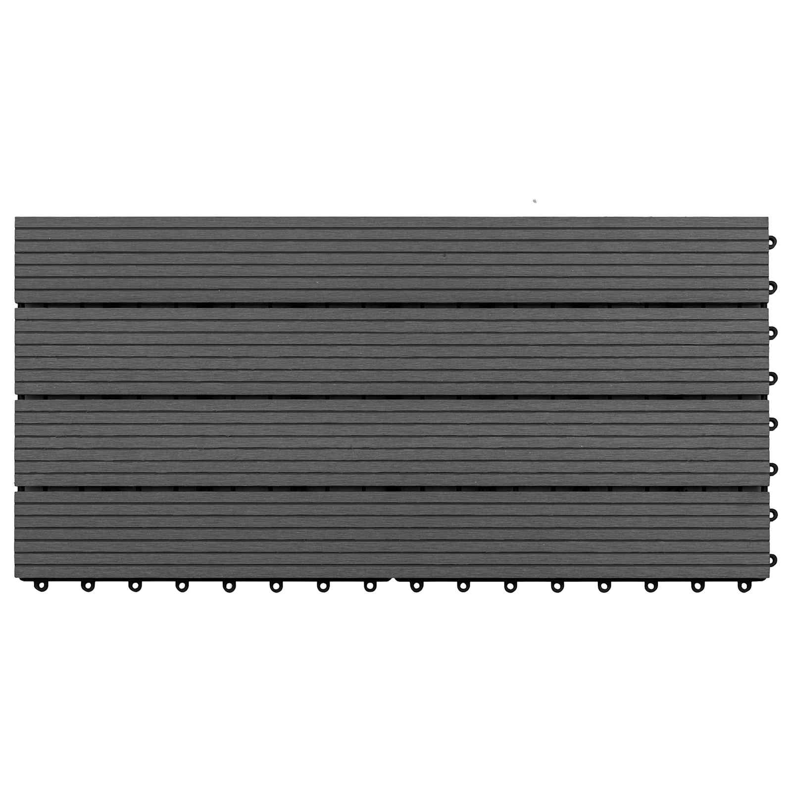 Terrassenfliese 6 pcs Schwarz 60 x 30 cm WPC