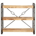 Bücherregal 3 Fächer 90x30x80 cm Mango Massivholz