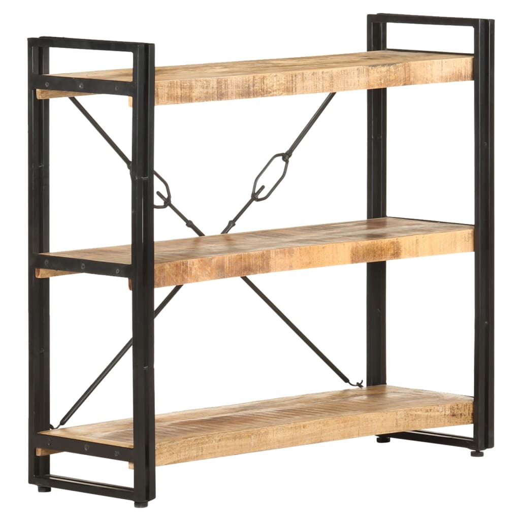 Bücherregal 3 Fächer 90x30x80 cm Mango Massivholz