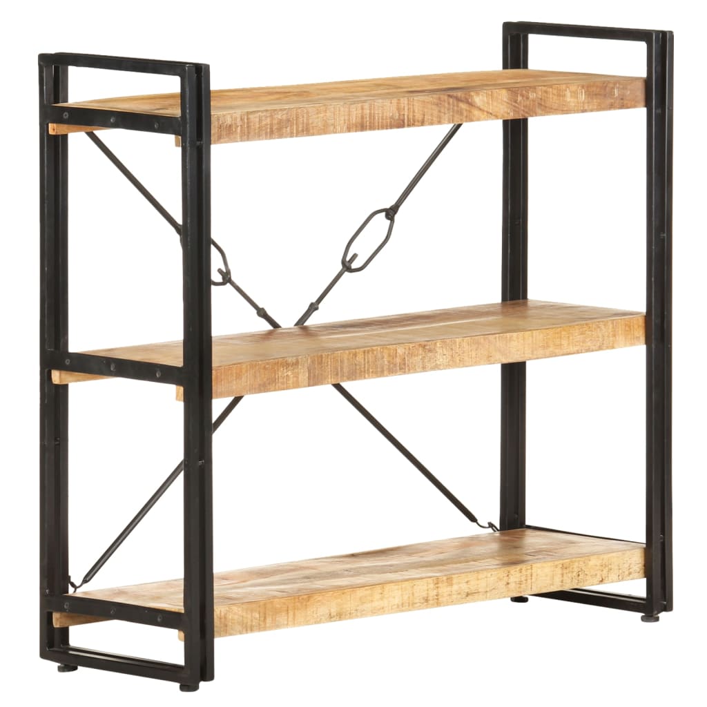 Bücherregal 3 Fächer 90x30x80 cm Mango Massivholz
