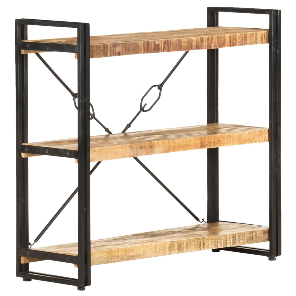 Bücherregal 3 Fächer 90x30x80 cm Mango Massivholz