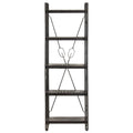 Bücherregal 5 Fächer Schwarz 60x30x180 cm Mango Massivholz