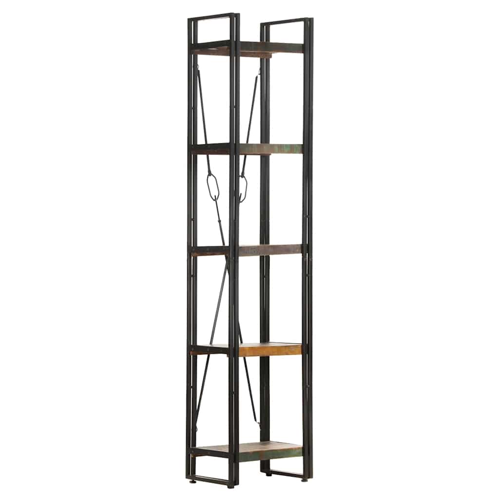 Bücherregal 5 Fächer 40x30x180 cm Altholz Massiv