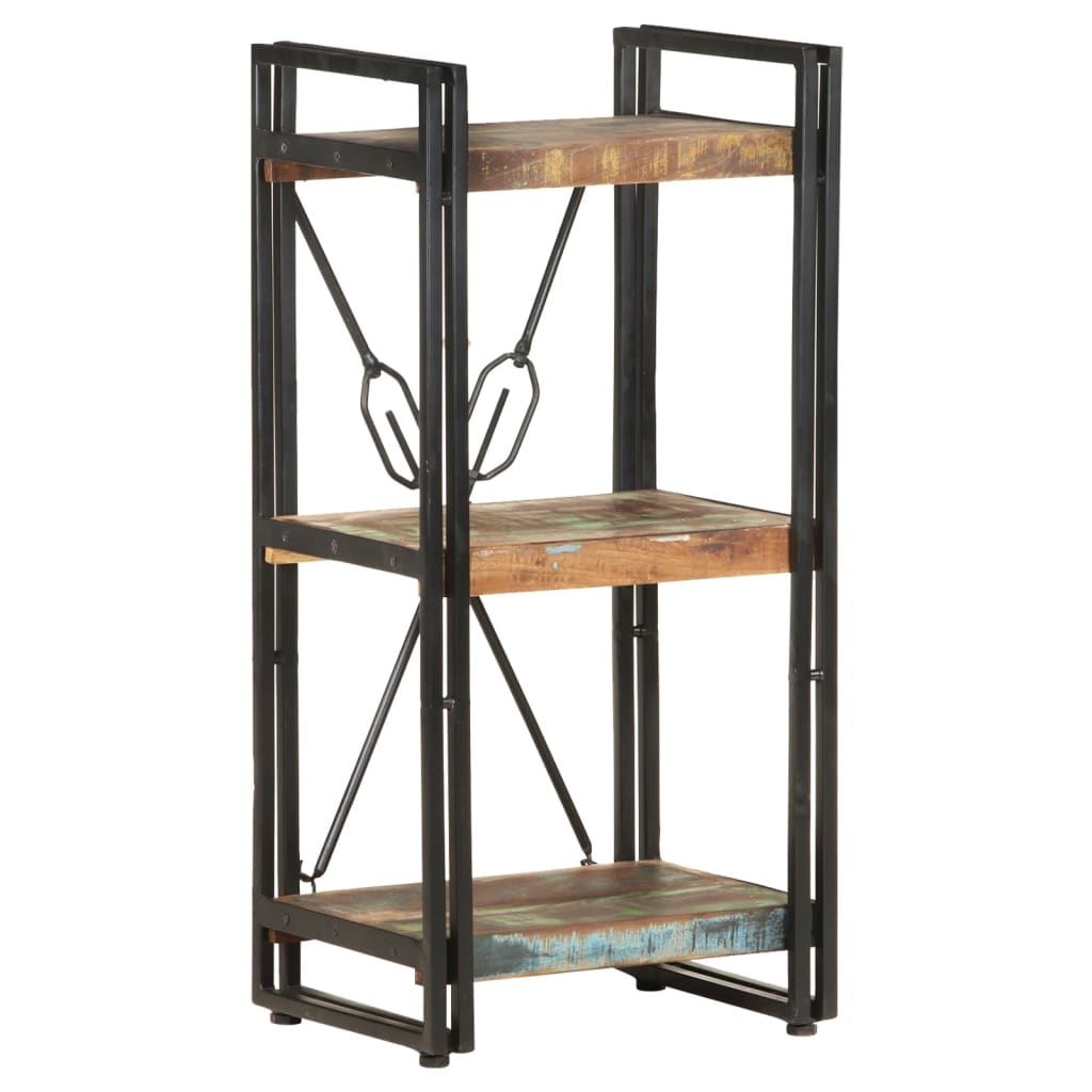Bücherregal 3 Fächer 40x30x80 cm Altholz Massiv