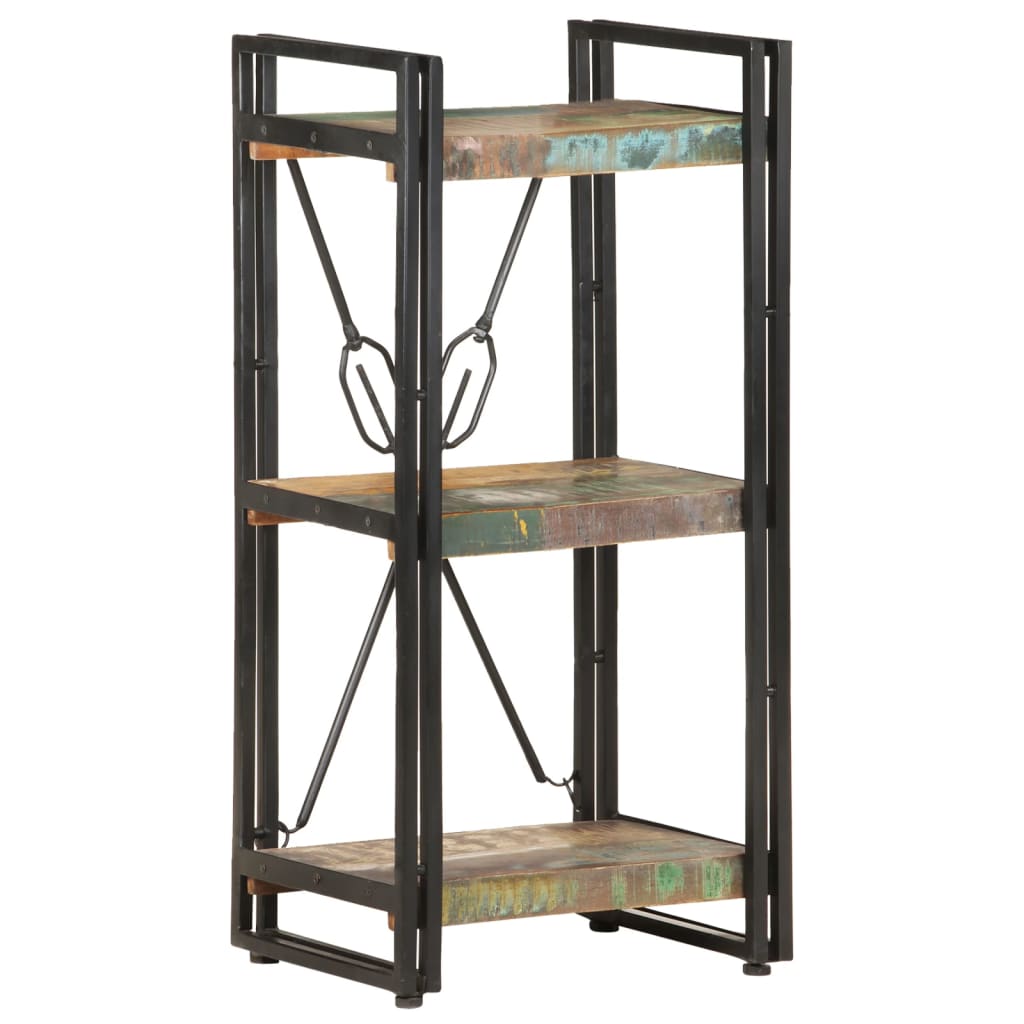 Bücherregal 3 Fächer 40x30x80 cm Altholz Massiv