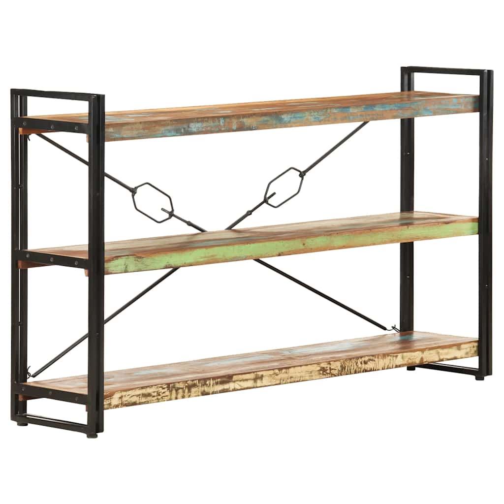Bücherregal 3 Fächer 140x30x80 cm Altholz Massiv