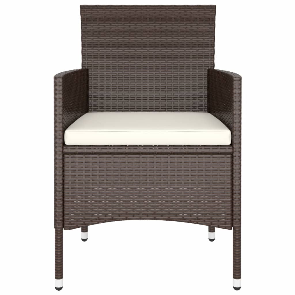 5-tlg. Garten-Essgruppe Poly Rattan Braun
