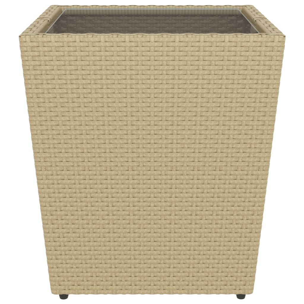 5-tlg. Garten-Bistro-Set Poly Rattan und Hartglas Beige