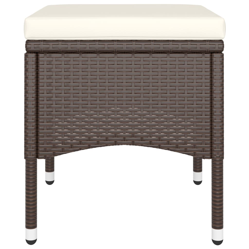 5-tlg. Bistro-Set Poly Rattan und Hartglas Braun