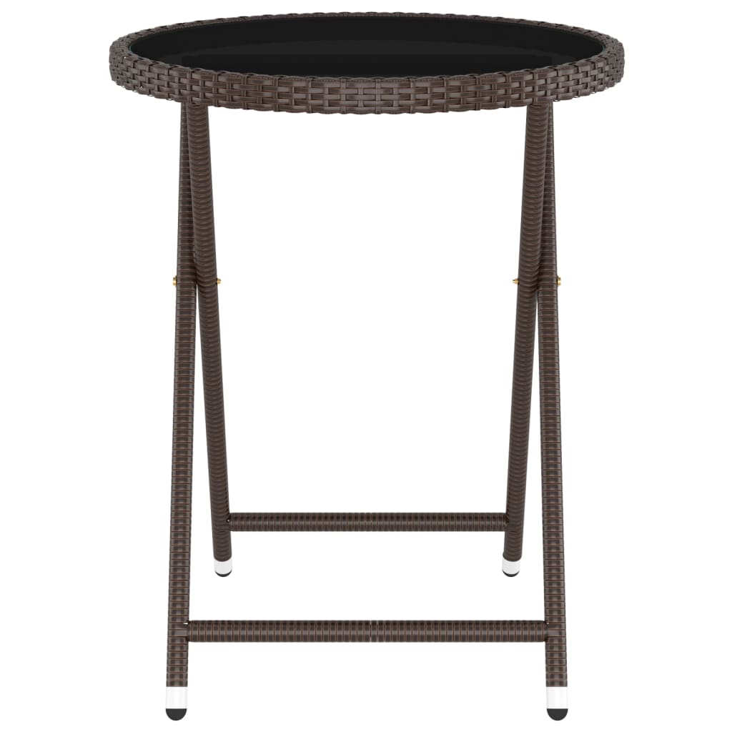 5-tlg. Bistro-Set Poly Rattan und Hartglas Braun