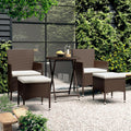 5-tlg. Bistro-Set Poly Rattan und Hartglas Braun
