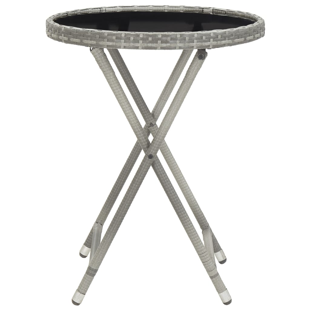 5-tlg. Garten-Bistro-Set Poly Rattan und Hartglas Grau