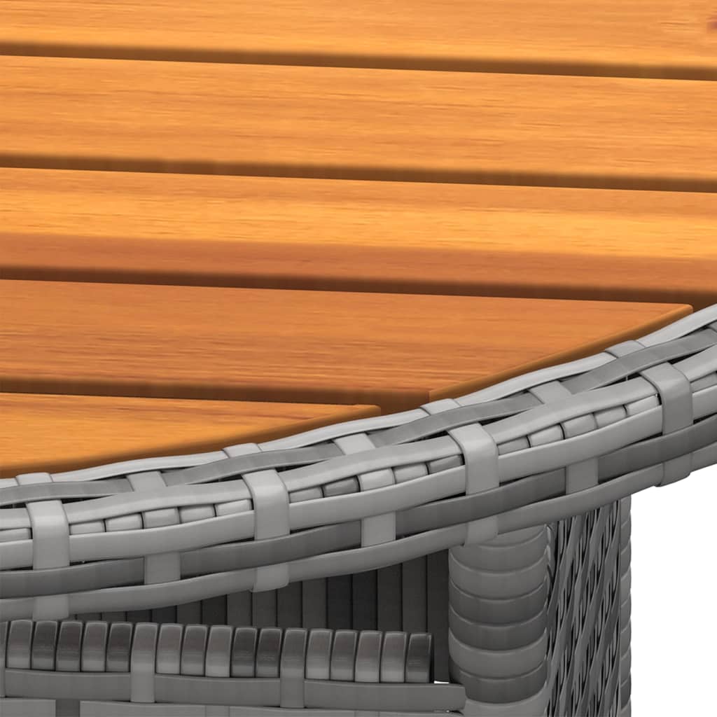 5-tlg. Garten-Bistro-Set Poly Rattan Grau