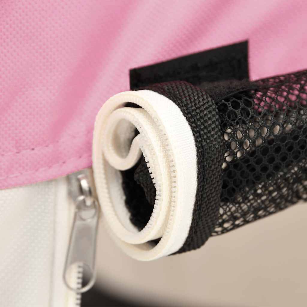 Faltbarer Welpenlaufstall mit Tragetasche Rosa 110x110x58 cm