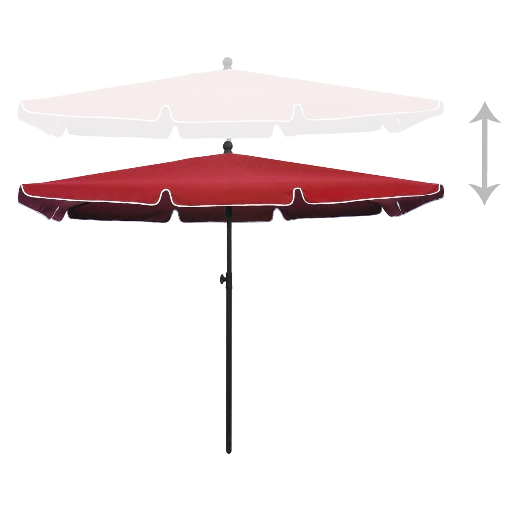 Sonnenschirm mit Mast 210x140 cm Bordeauxrot