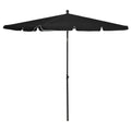 Sonnenschirm mit Mast 210x140 cm Schwarz