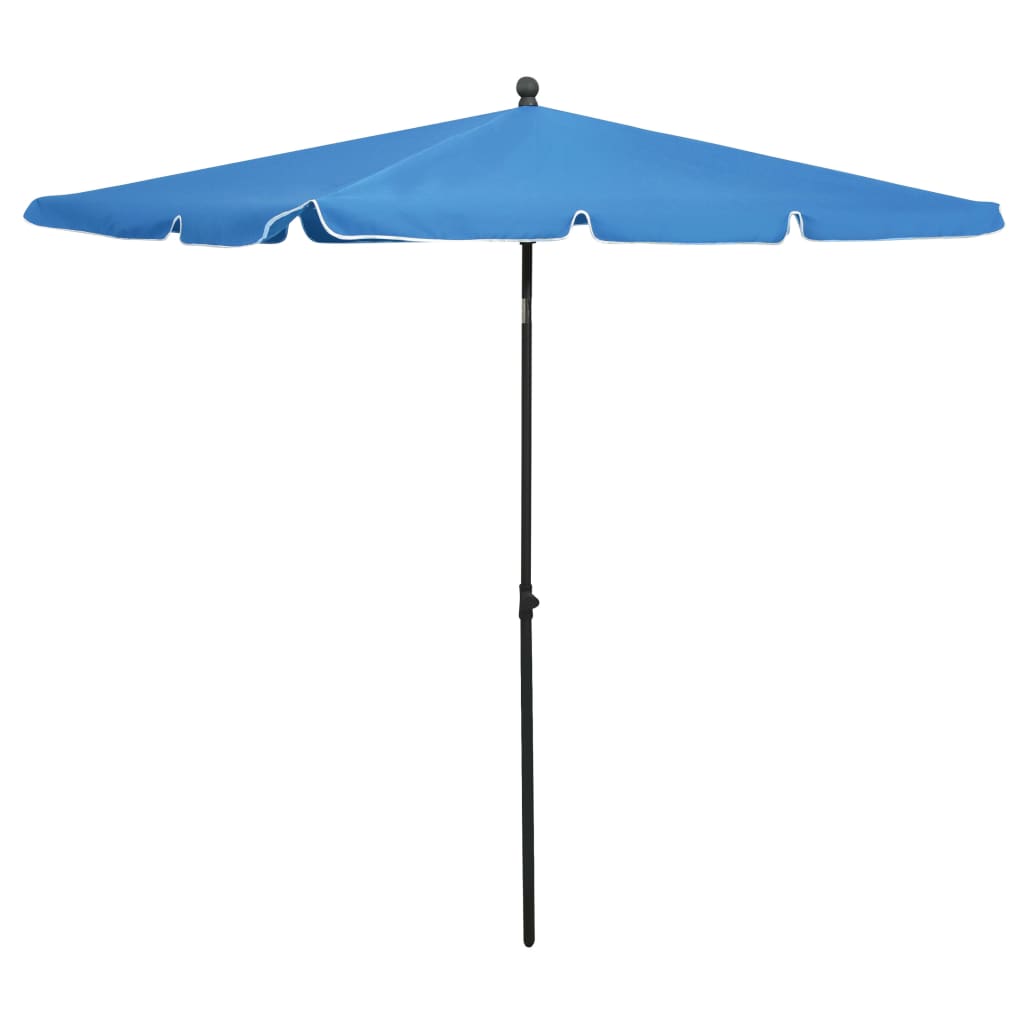 Sonnenschirm mit Mast 210x140 cm Azurblau