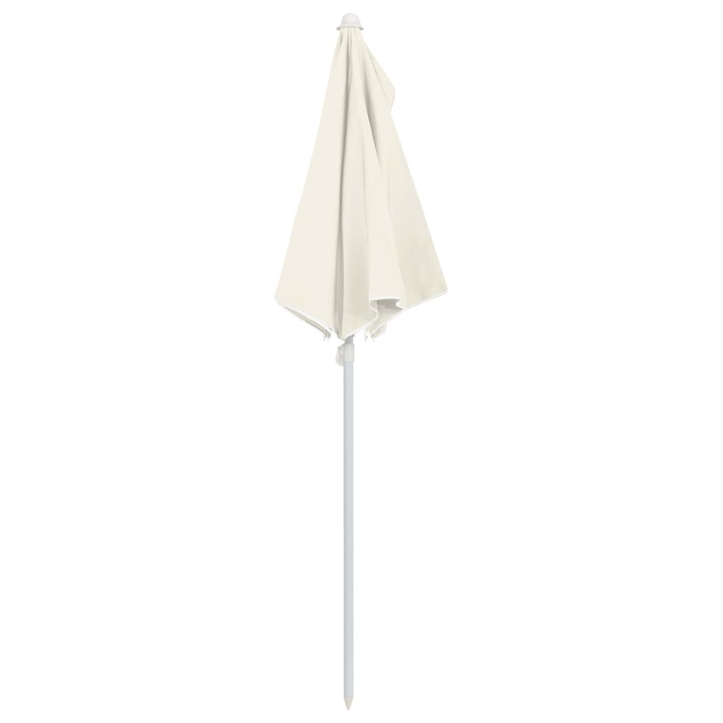 Halb-Sonnenschirm mit Mast 180x90 cm Sandfarbe