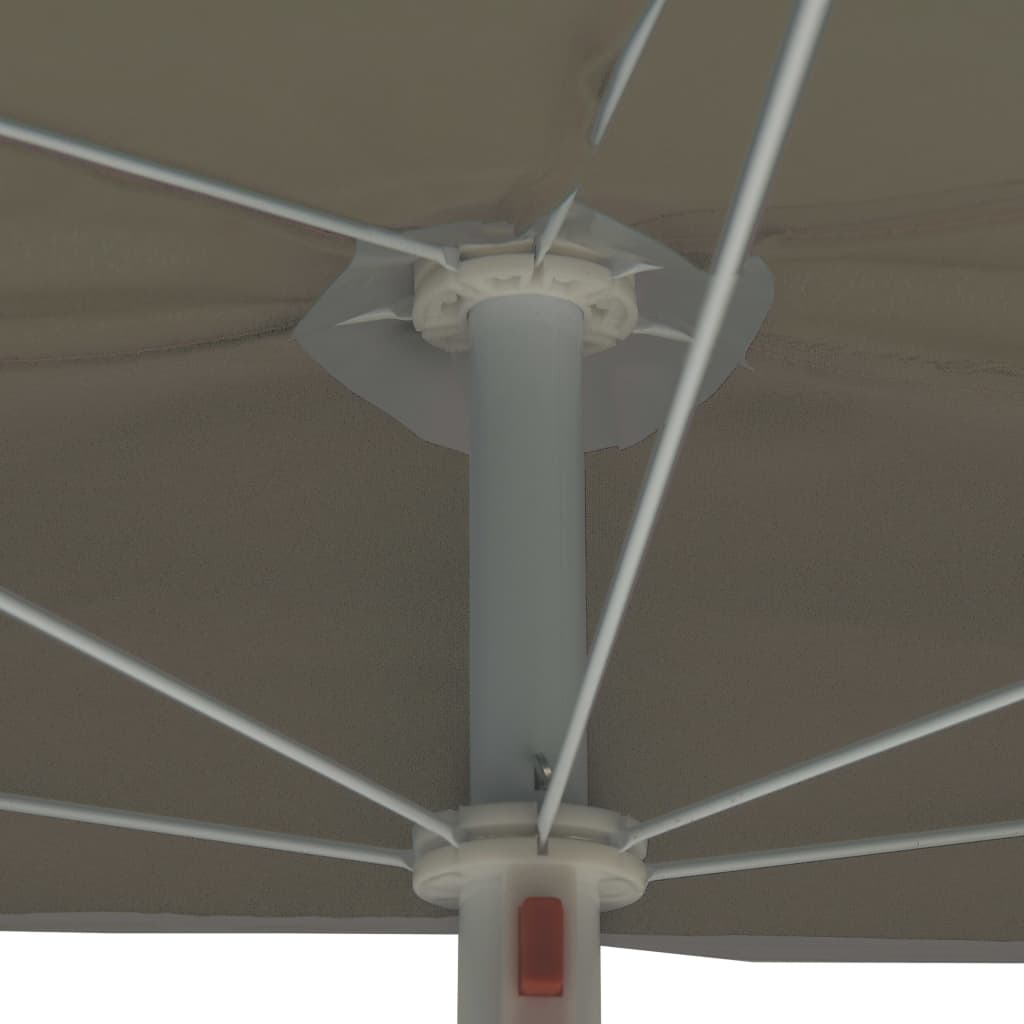 Halb-Sonnenschirm mit Mast 180x90 cm Sandfarbe