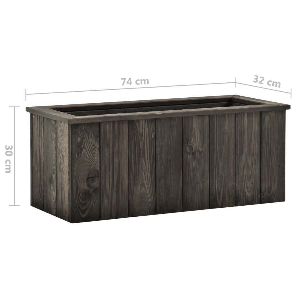 Hochbeet Dunkelgrau 74x32x30 cm Kiefer Massivholz