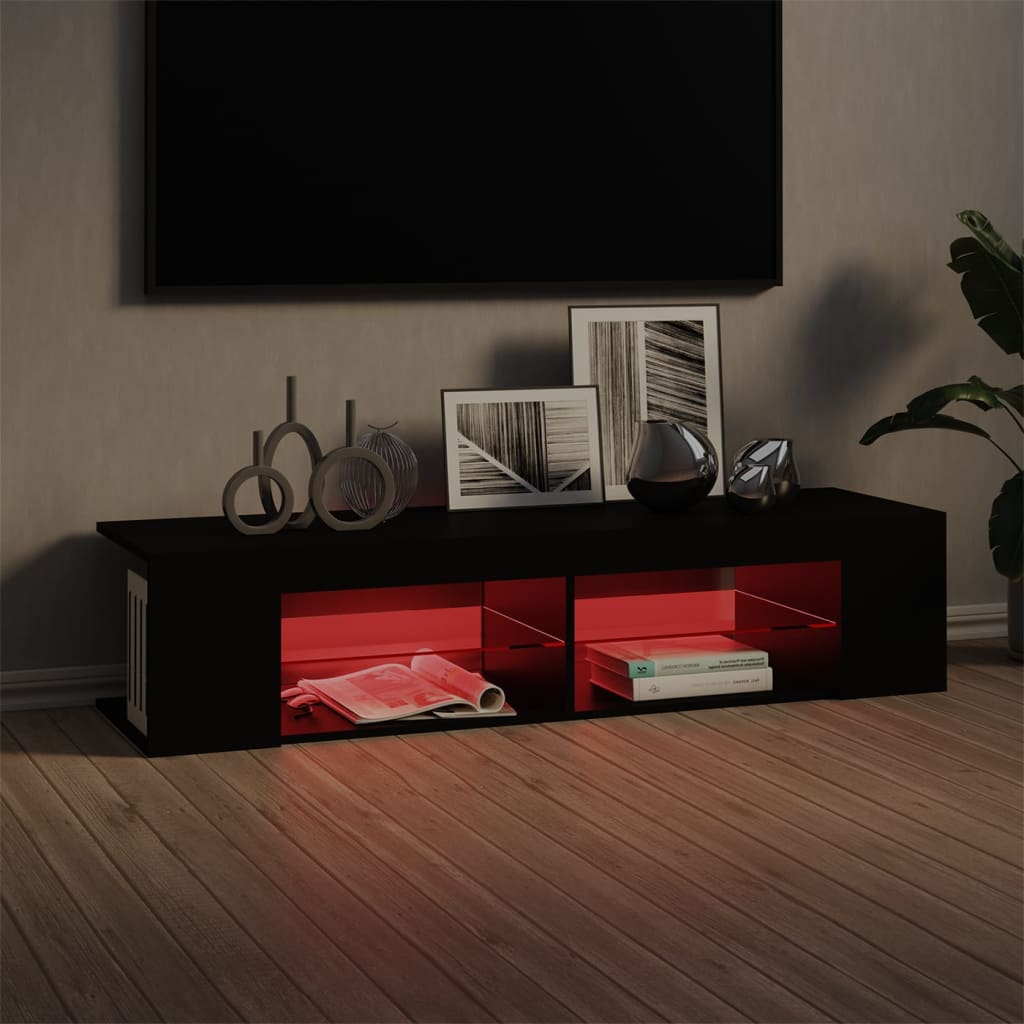 TV-Schrank mit LED-Leuchten Schwarz 135x39x30 cm
