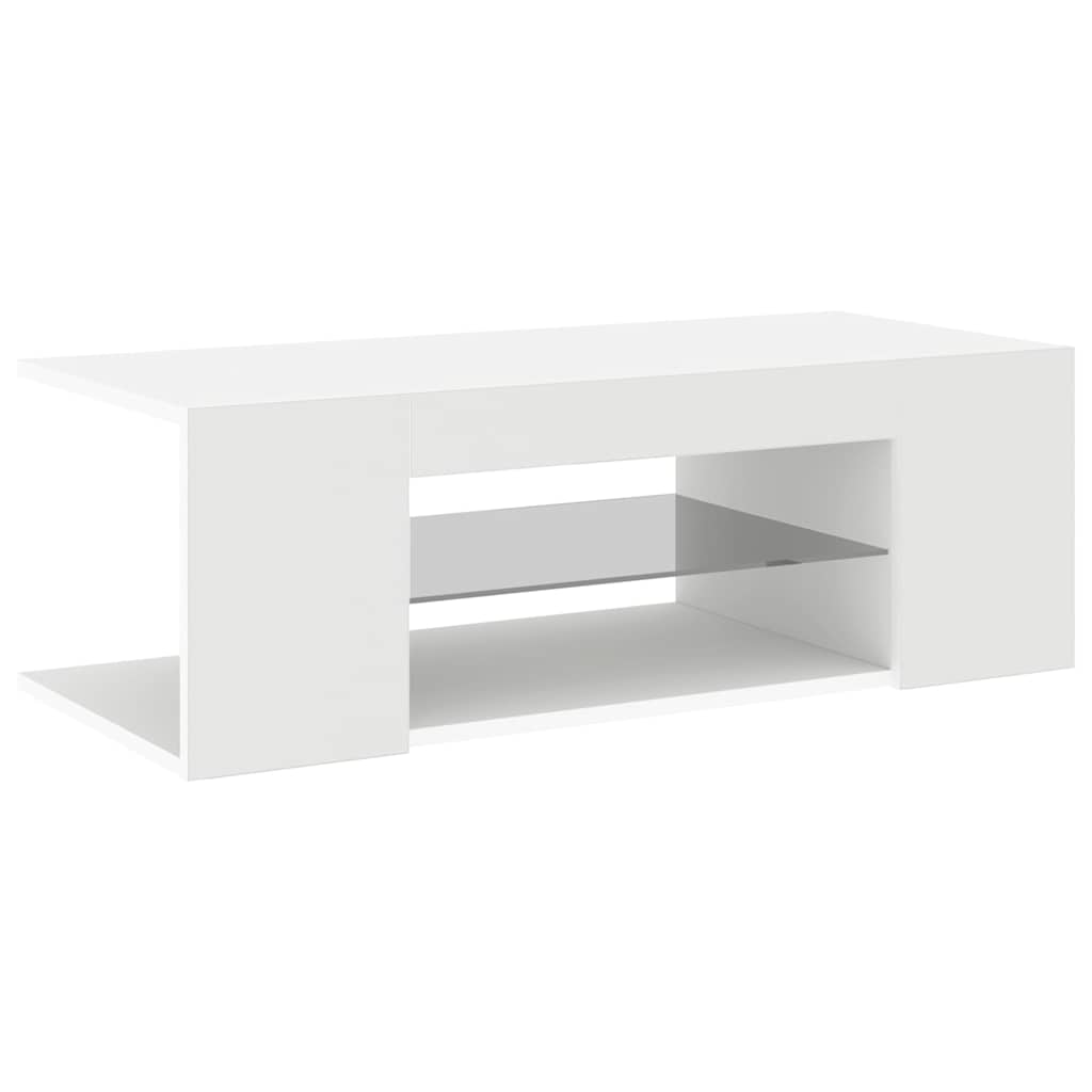 TV-Schrank mit LED-Leuchten Weiß 90x39x30 cm