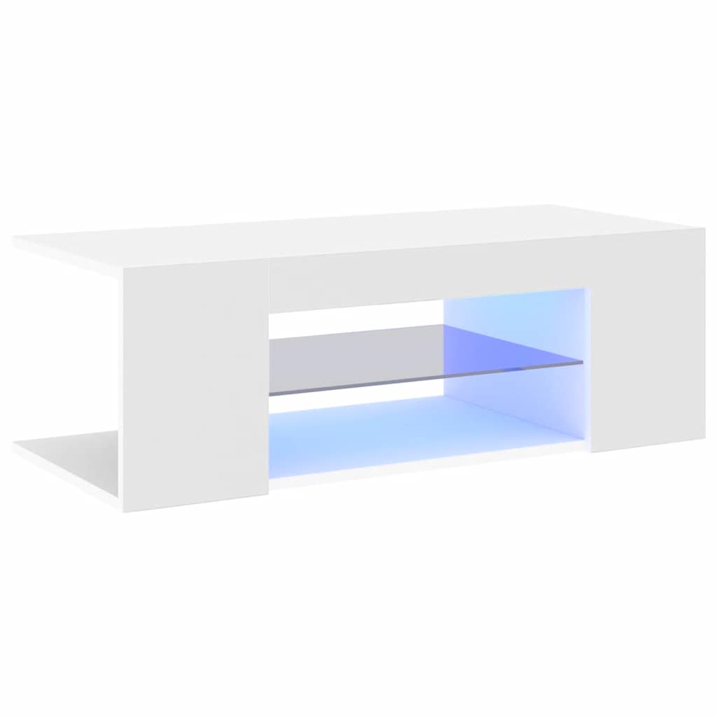 TV-Schrank mit LED-Leuchten Weiß 90x39x30 cm