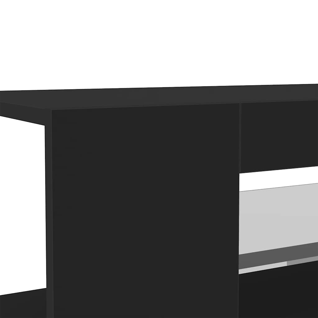 TV-Schrank mit LED-Leuchten Schwarz 90x39x30cm