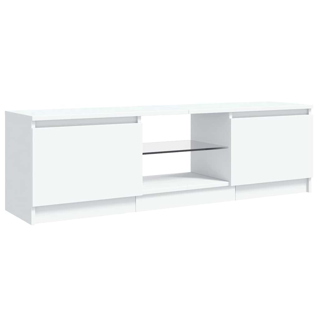 TV-Schrank mit LED-Leuchten Weiß 120x30x36 cm