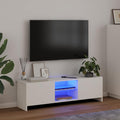 TV-Schrank mit LED-Leuchten Weiß 120x30x36 cm