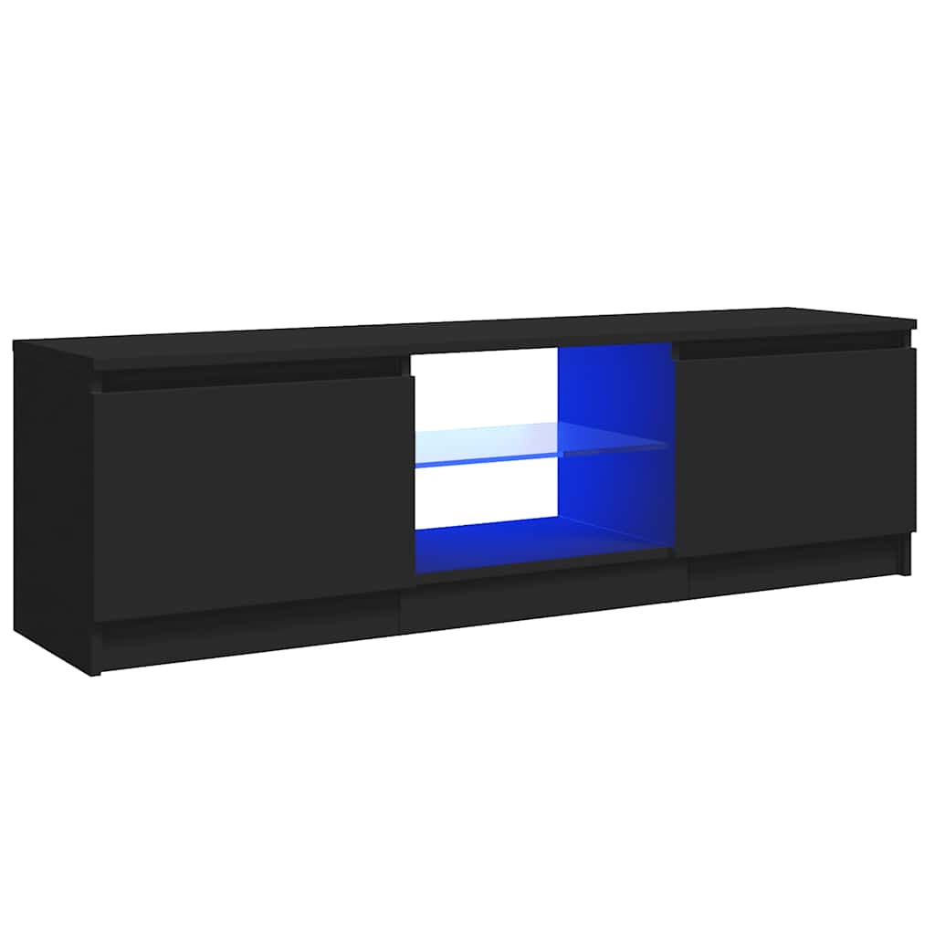 TV-Schrank mit LED-Leuchten Schwarz 120x30x36 cm