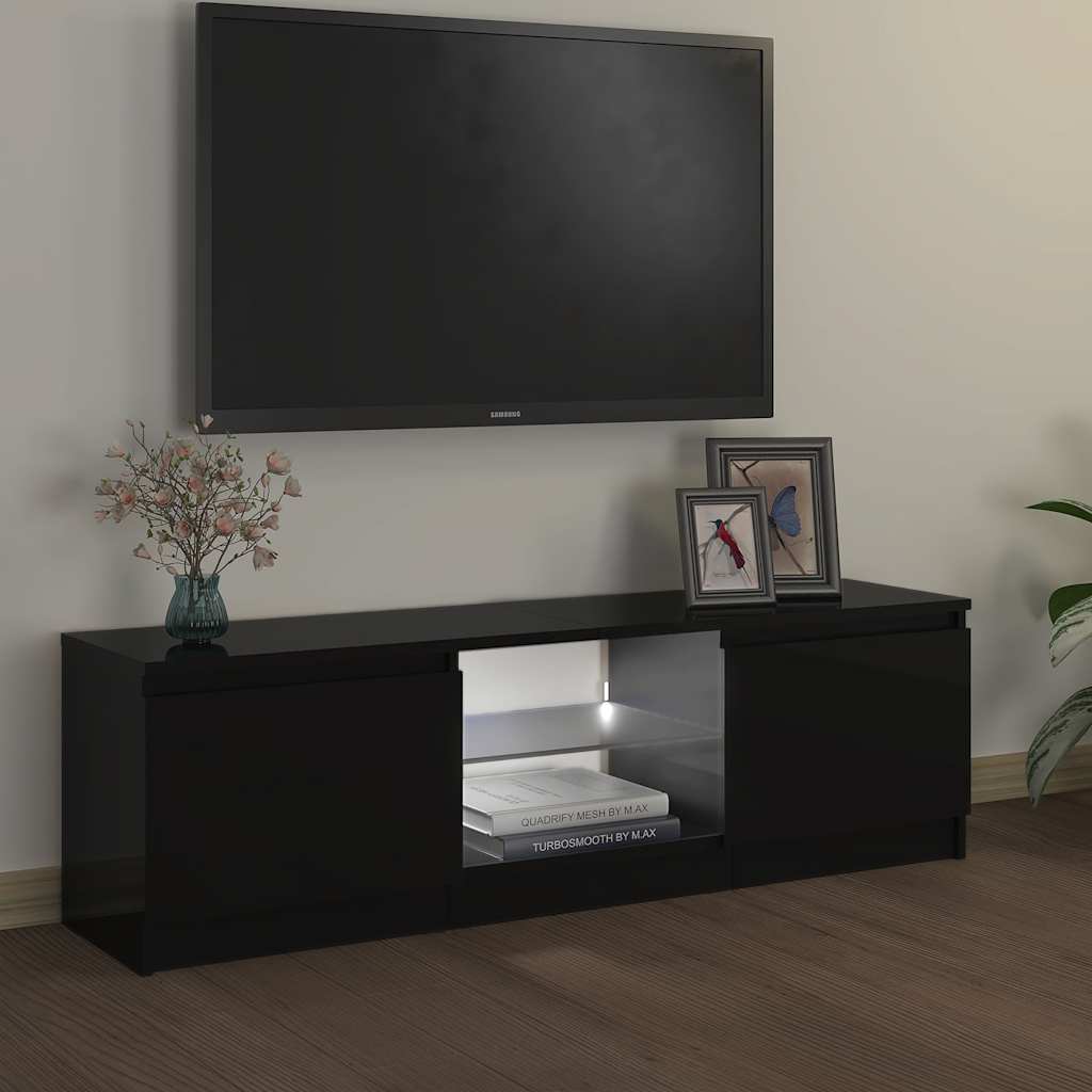 TV-Schrank mit LED-Leuchten Schwarz 120x30x36 cm