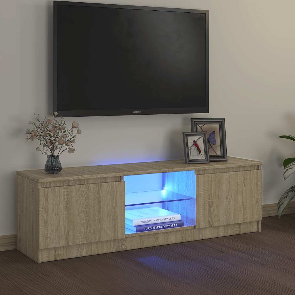 TV-Schrank mit LED-Leuchten Sonoma-Eiche 120x30x36 cm