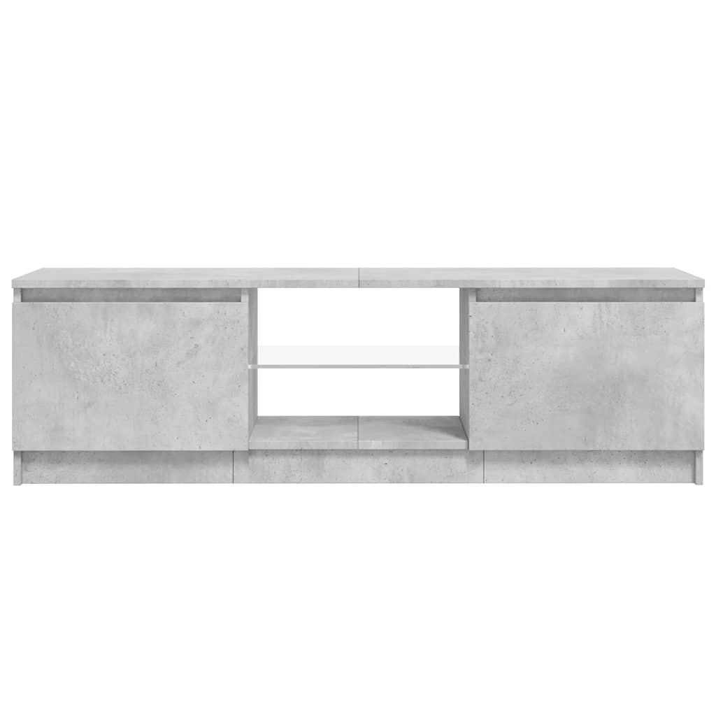 TV-Schrank mit LED-Leuchten Betongrau 120x30x36 cm