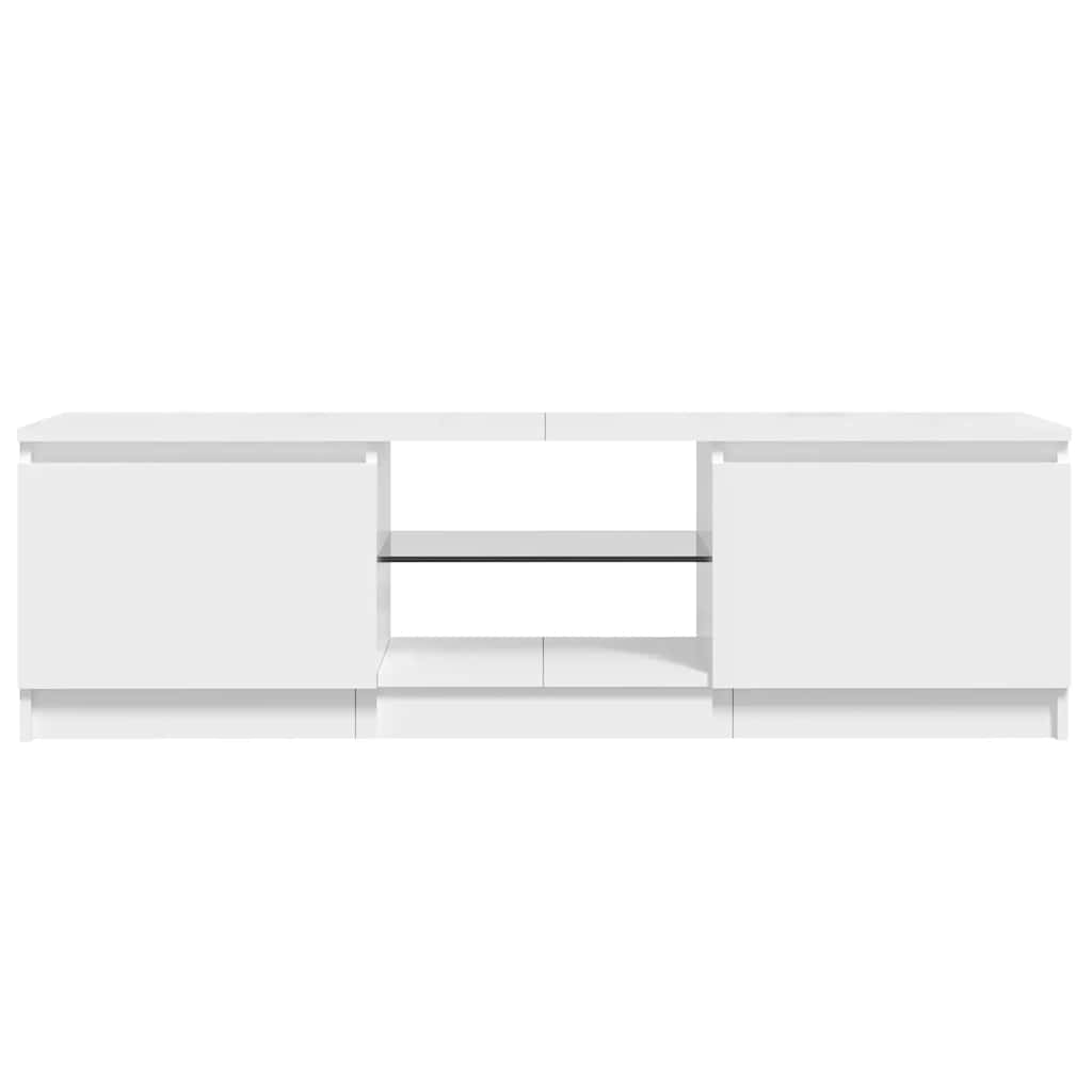 TV-Schrank mit LED-Leuchten Hochglanz-Weiß 120x30x36 cm