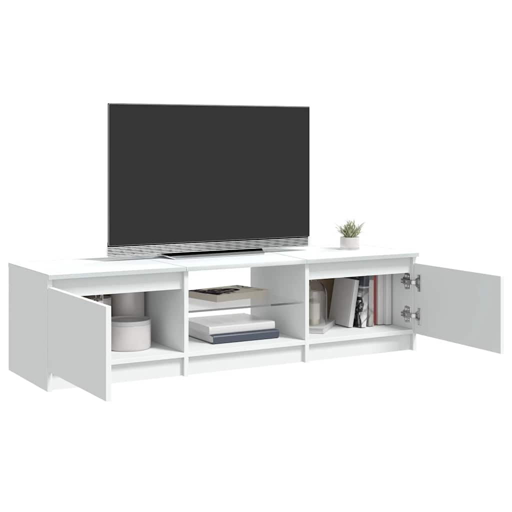 TV-Schrank mit LED-Leuchten Weiß 140x40x36 cm