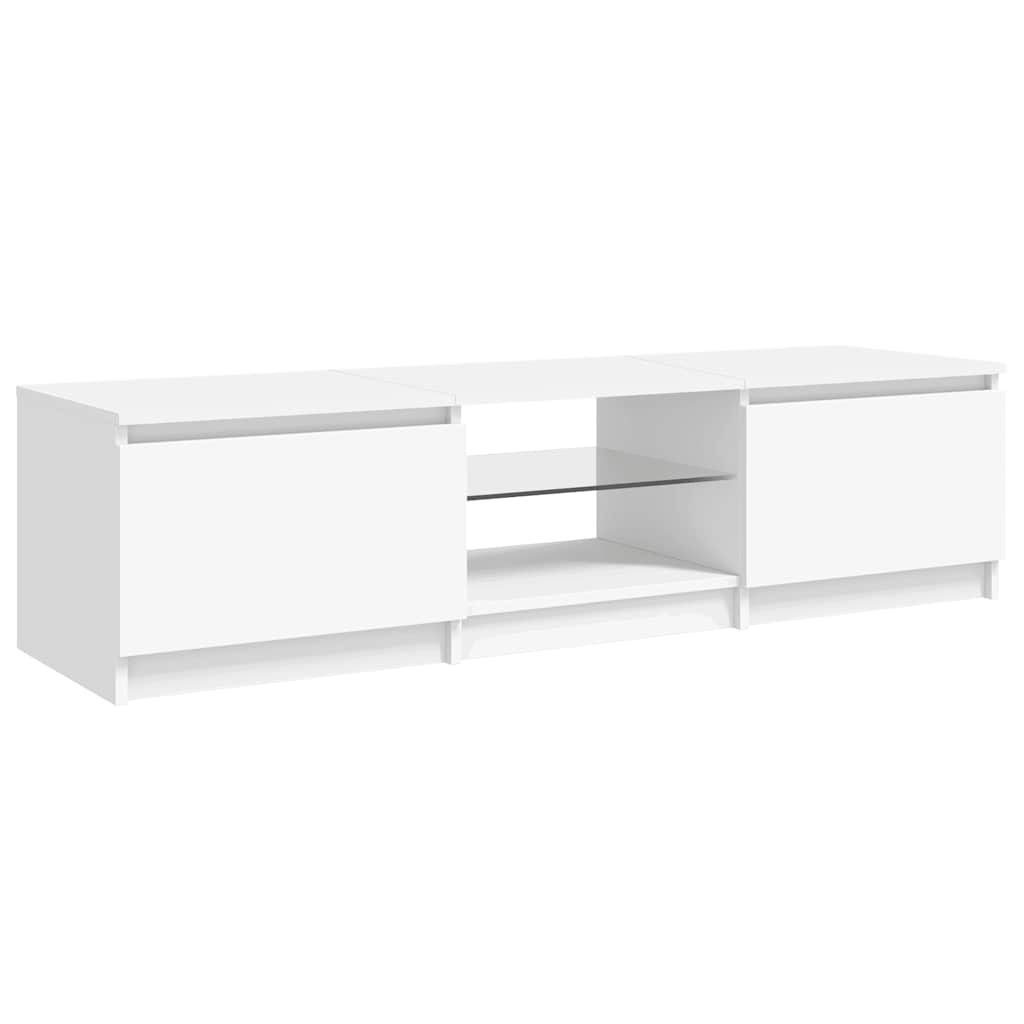 TV-Schrank mit LED-Leuchten Weiß 140x40x36 cm