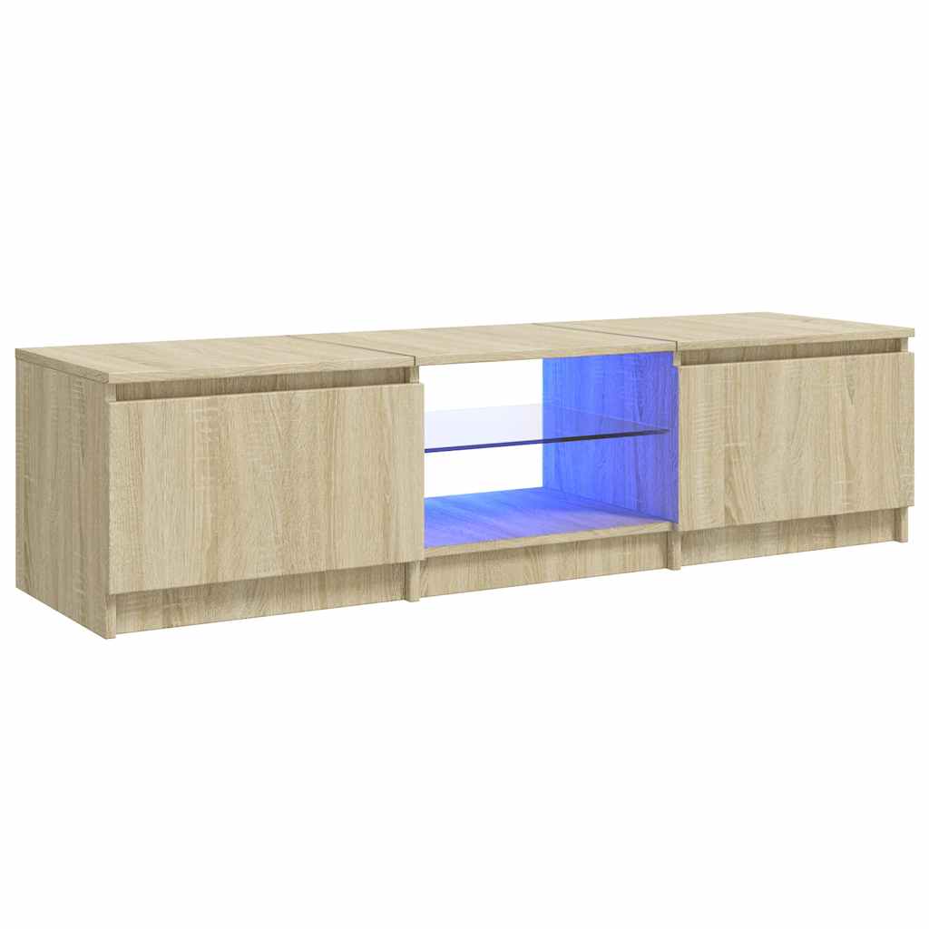 TV-Schrank mit LED-Leuchten Sonoma-Eiche 140x40x36 cm
