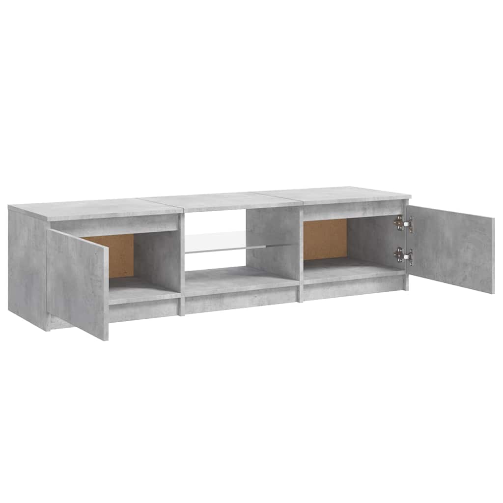 TV-Schrank mit LED-Leuchten Betongrau 140x40x36 cm