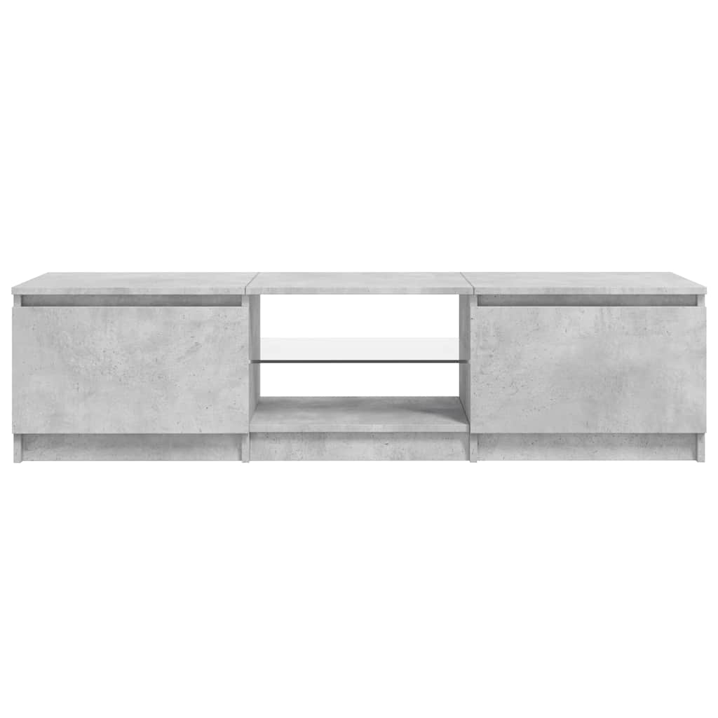 TV-Schrank mit LED-Leuchten Betongrau 140x40x36 cm