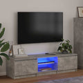 TV-Schrank mit LED-Leuchten Betongrau 140x40x36 cm