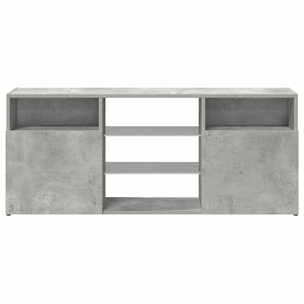 TV-Schrank mit LED-Leuchten Betongrau 120x30x50 cm