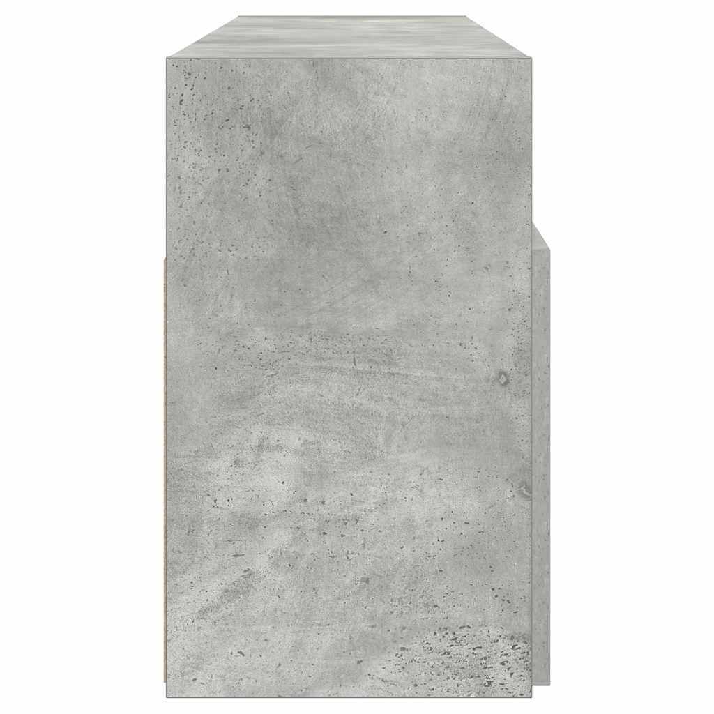 TV-Schrank mit LED-Leuchten Betongrau 120x30x50 cm
