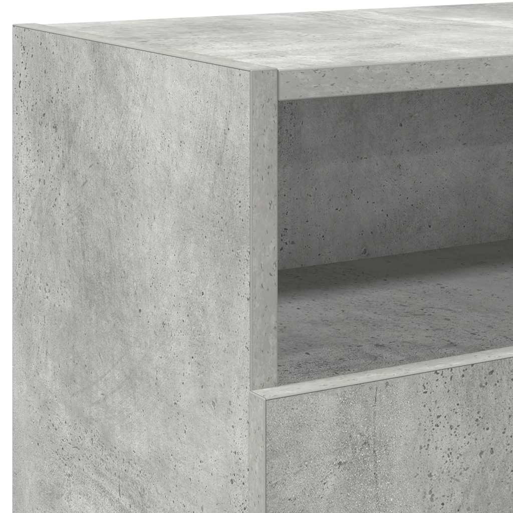 TV-Schrank mit LED-Leuchten Betongrau 120x30x50 cm