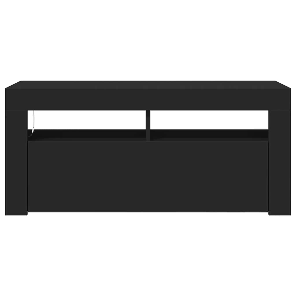 TV-Schrank mit LED-Beleuchtung Schwarz 90x35x40 cm