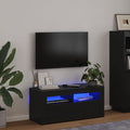 TV-Schrank mit LED-Beleuchtung Schwarz 90x35x40 cm