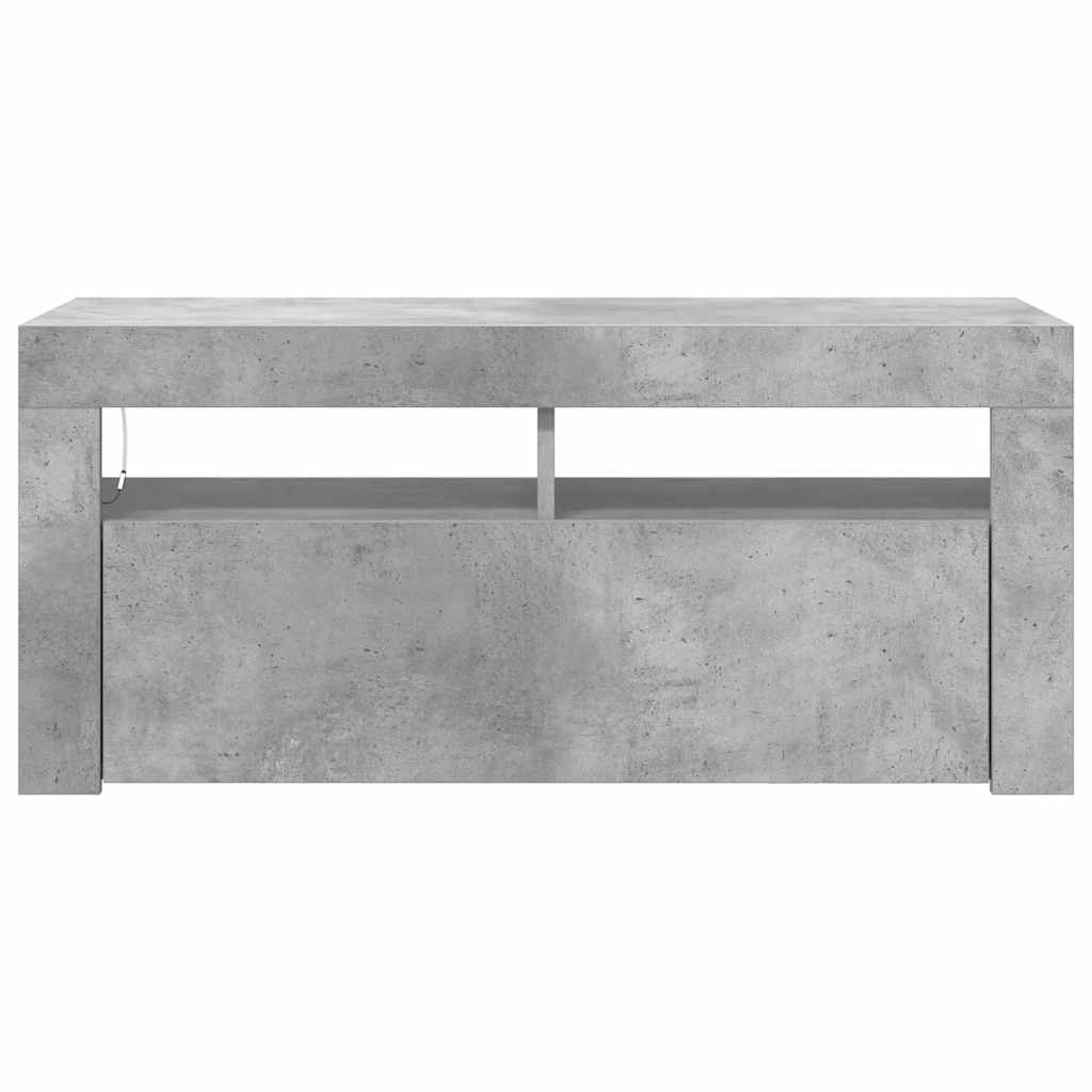 TV-Schrank mit LED-Leuchten Betongrau 90x35x40 cm