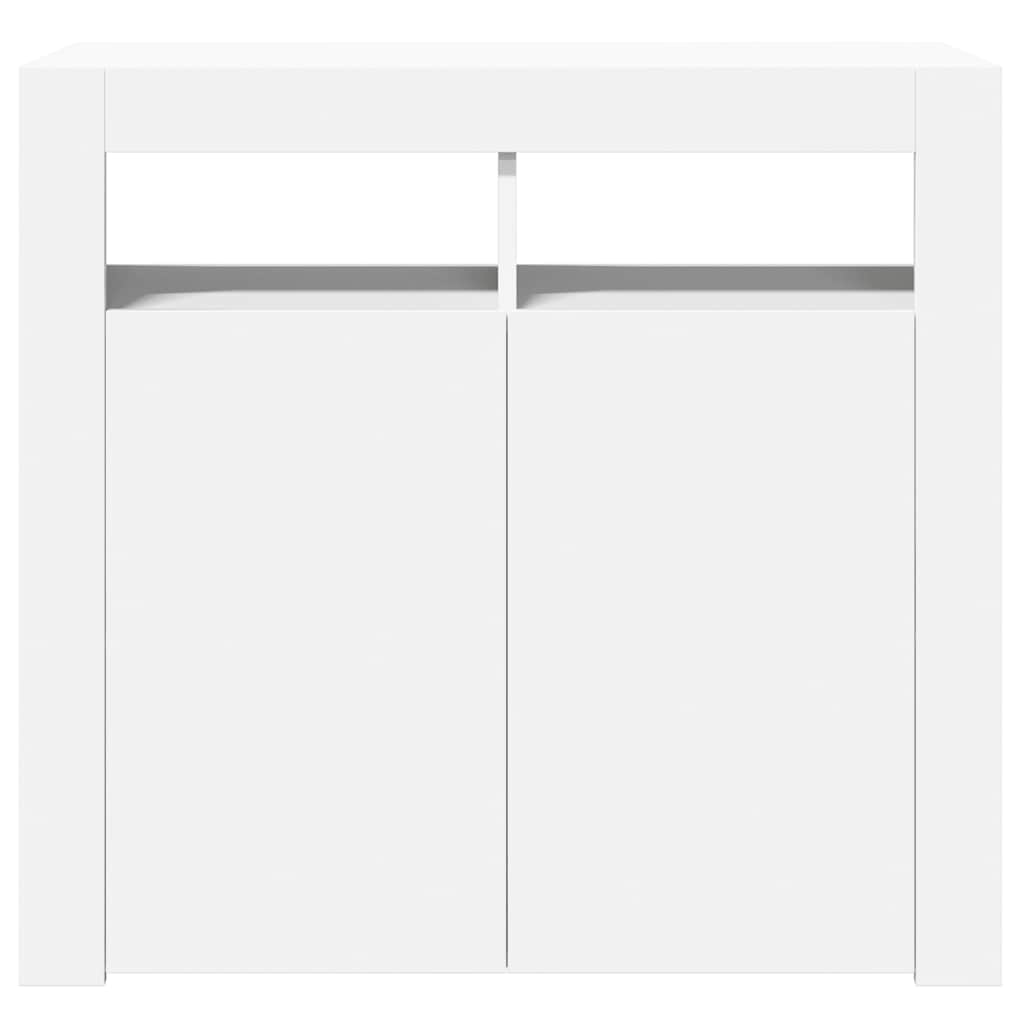 Sideboard mit LED-Leuchten Weiß 80x35x75 cm
