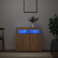 Sideboard mit LED-Leuchten Sonoma-Eiche 80x35x75 cm